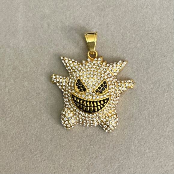 Brand New- Iced GENGAR Pokémon Pendant Medium -Gold & Black - Picture 2 of 10